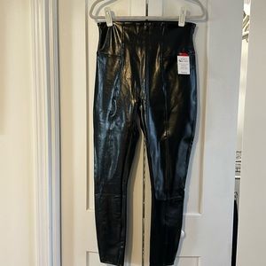 SPANX SHINY FAUX LEGGINGS